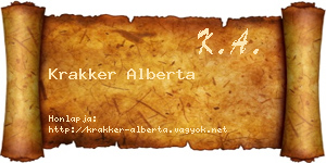 Krakker Alberta névjegykártya